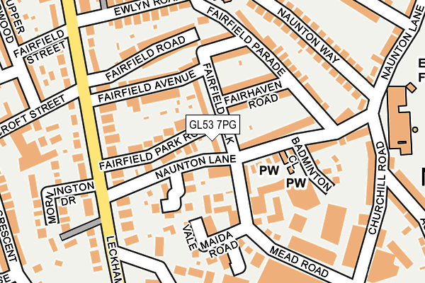 GL53 7PG map - OS OpenMap – Local (Ordnance Survey)