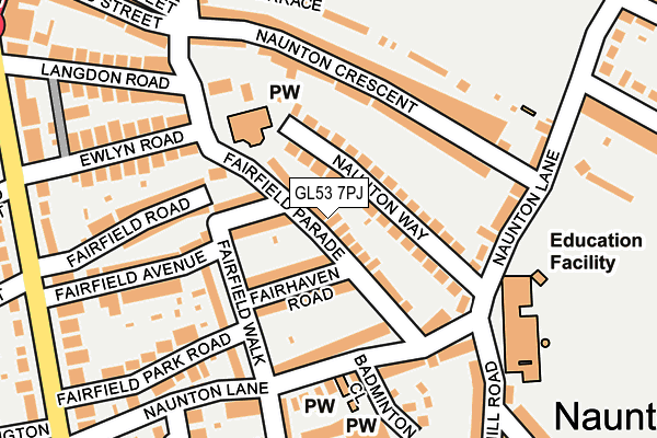 GL53 7PJ map - OS OpenMap – Local (Ordnance Survey)