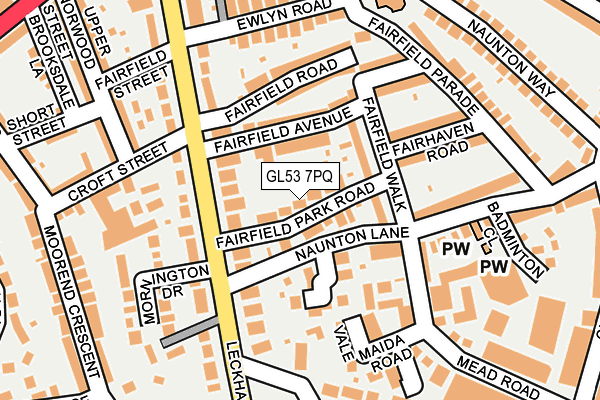 GL53 7PQ map - OS OpenMap – Local (Ordnance Survey)