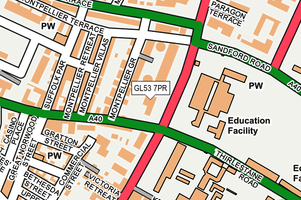 GL53 7PR map - OS OpenMap – Local (Ordnance Survey)