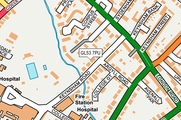 GL53 7PU map - OS OpenMap – Local (Ordnance Survey)