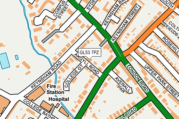 GL53 7PZ map - OS OpenMap – Local (Ordnance Survey)