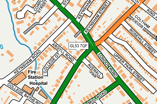 GL53 7QF map - OS OpenMap – Local (Ordnance Survey)