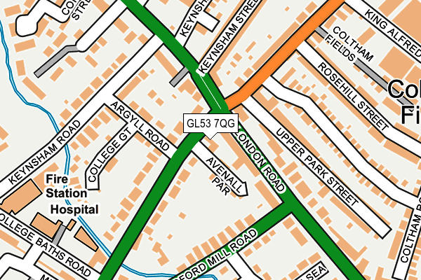 GL53 7QG map - OS OpenMap – Local (Ordnance Survey)