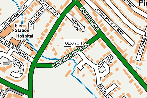 GL53 7QH map - OS OpenMap – Local (Ordnance Survey)
