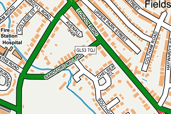 GL53 7QJ map - OS OpenMap – Local (Ordnance Survey)
