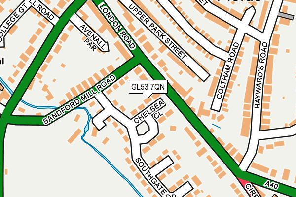 GL53 7QN map - OS OpenMap – Local (Ordnance Survey)