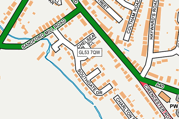 GL53 7QW map - OS OpenMap – Local (Ordnance Survey)