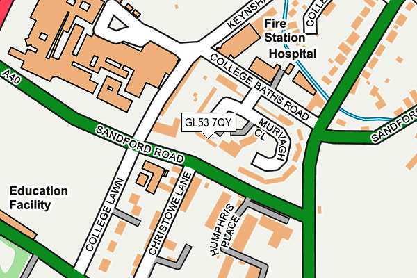 GL53 7QY map - OS OpenMap – Local (Ordnance Survey)