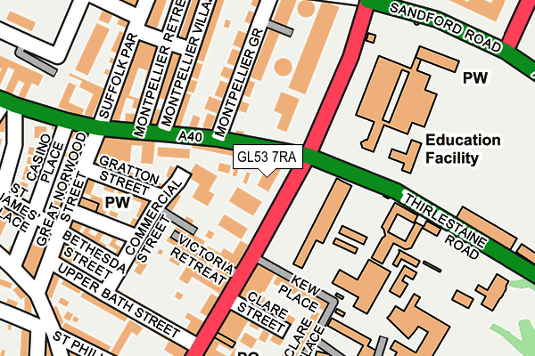 GL53 7RA map - OS OpenMap – Local (Ordnance Survey)