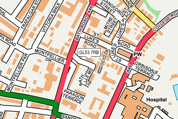 GL53 7RB map - OS OpenMap – Local (Ordnance Survey)