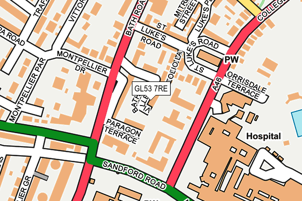 GL53 7RE map - OS OpenMap – Local (Ordnance Survey)