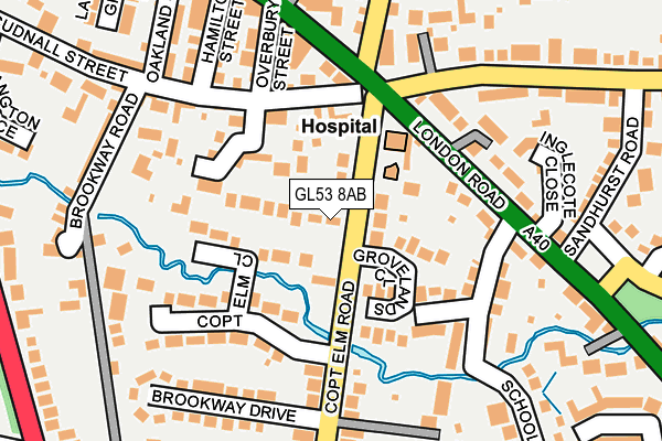 GL53 8AB map - OS OpenMap – Local (Ordnance Survey)