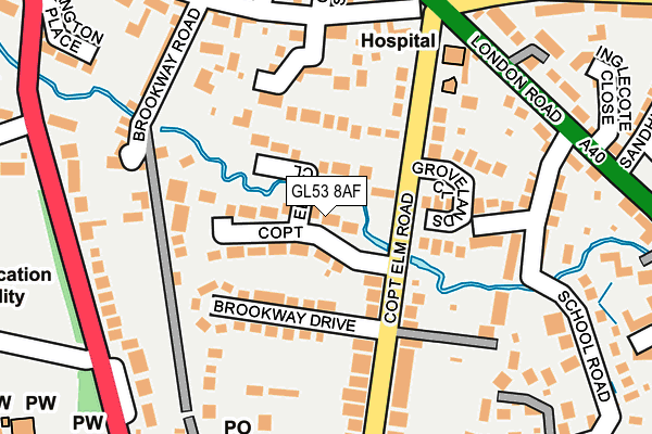 GL53 8AF map - OS OpenMap – Local (Ordnance Survey)