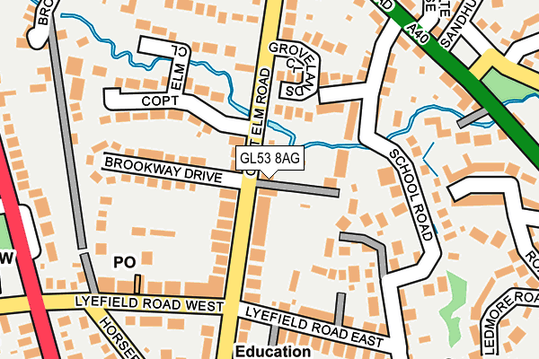 GL53 8AG map - OS OpenMap – Local (Ordnance Survey)