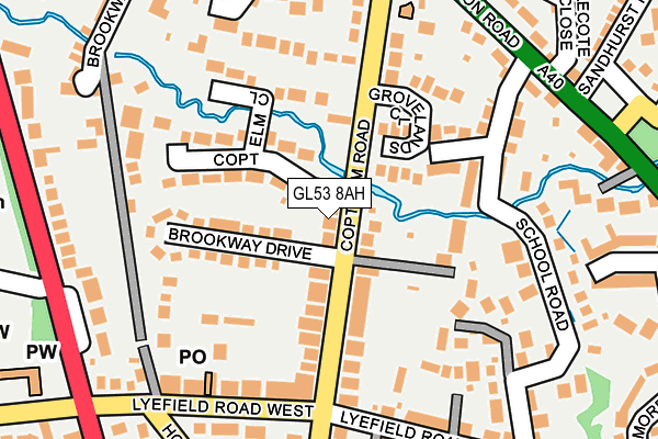 GL53 8AH map - OS OpenMap – Local (Ordnance Survey)