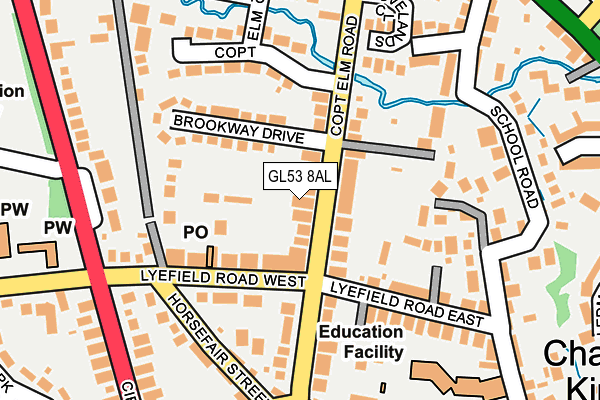 GL53 8AL map - OS OpenMap – Local (Ordnance Survey)