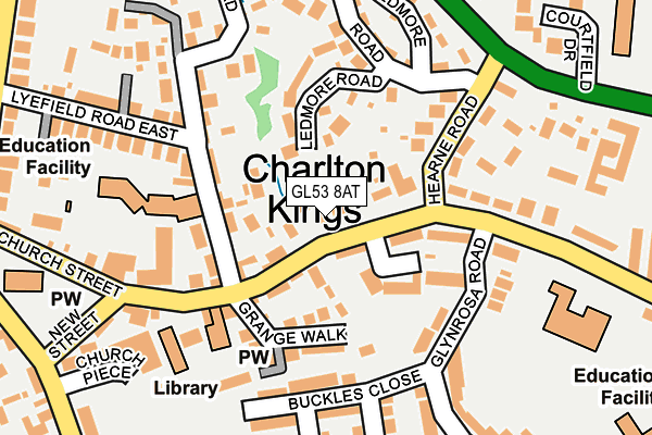 GL53 8AT map - OS OpenMap – Local (Ordnance Survey)