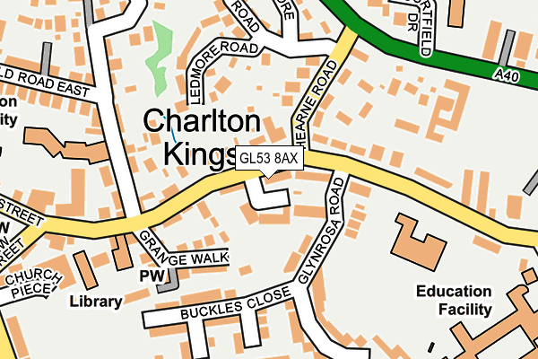 GL53 8AX map - OS OpenMap – Local (Ordnance Survey)