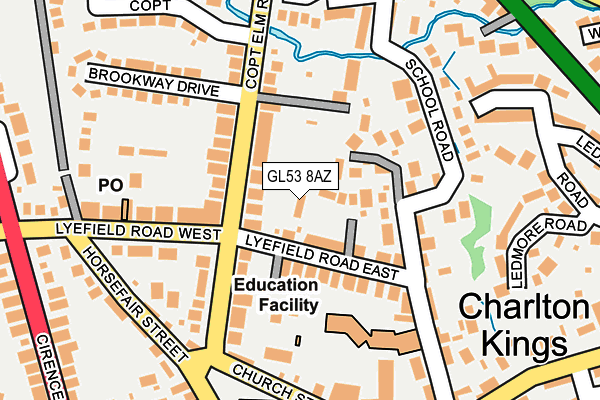 GL53 8AZ map - OS OpenMap – Local (Ordnance Survey)