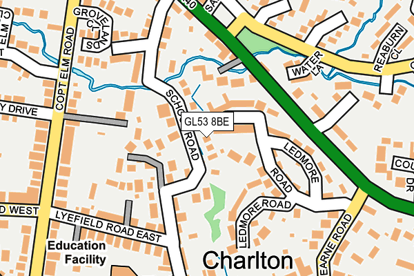 GL53 8BE map - OS OpenMap – Local (Ordnance Survey)