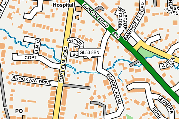 GL53 8BN map - OS OpenMap – Local (Ordnance Survey)