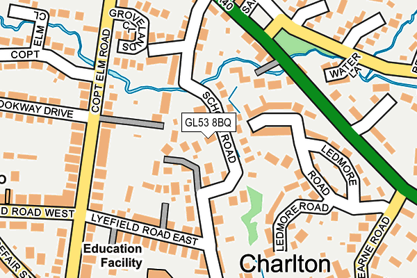 GL53 8BQ map - OS OpenMap – Local (Ordnance Survey)