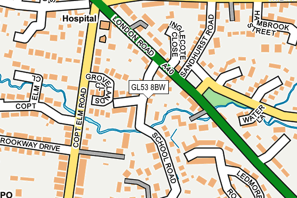 GL53 8BW map - OS OpenMap – Local (Ordnance Survey)