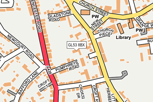 GL53 8BX map - OS OpenMap – Local (Ordnance Survey)