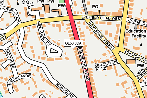 GL53 8DA map - OS OpenMap – Local (Ordnance Survey)
