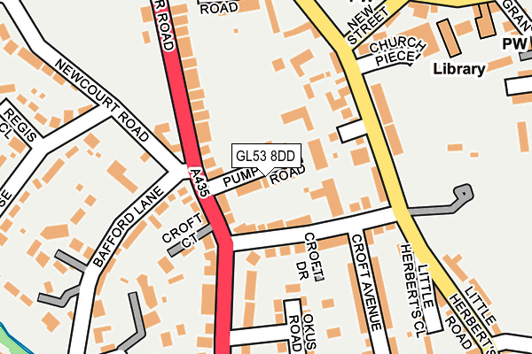 GL53 8DD map - OS OpenMap – Local (Ordnance Survey)