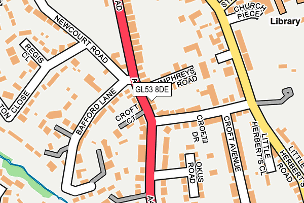 GL53 8DE map - OS OpenMap – Local (Ordnance Survey)