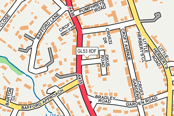 GL53 8DF map - OS OpenMap – Local (Ordnance Survey)