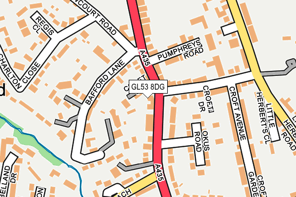 GL53 8DG map - OS OpenMap – Local (Ordnance Survey)