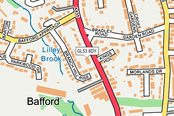 GL53 8DY map - OS OpenMap – Local (Ordnance Survey)