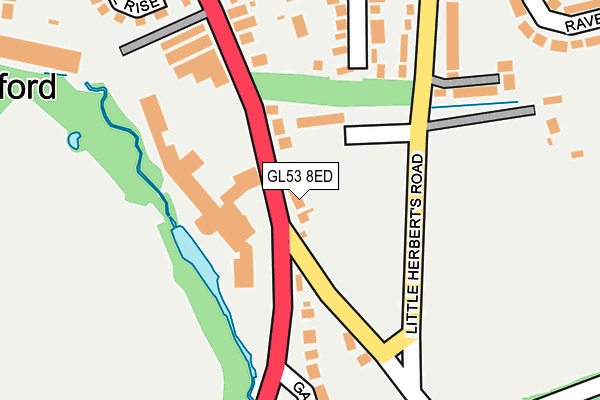 GL53 8ED map - OS OpenMap – Local (Ordnance Survey)