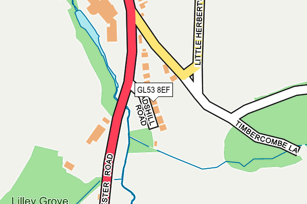 GL53 8EF map - OS OpenMap – Local (Ordnance Survey)