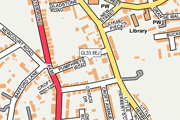 GL53 8EJ map - OS OpenMap – Local (Ordnance Survey)