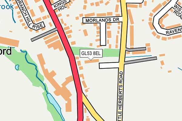 GL53 8EL map - OS OpenMap – Local (Ordnance Survey)