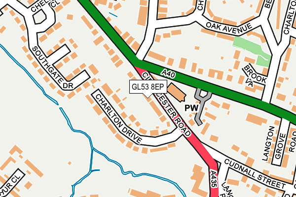 GL53 8EP map - OS OpenMap – Local (Ordnance Survey)