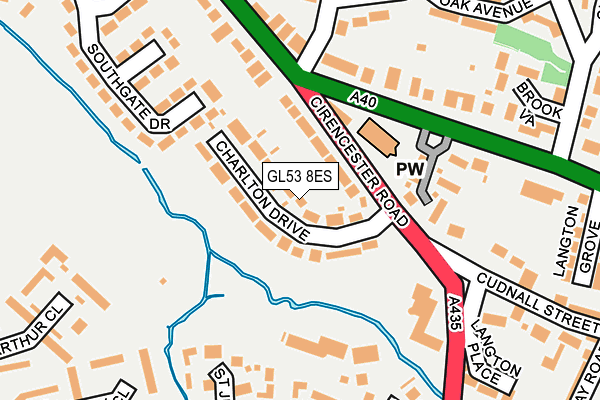 GL53 8ES map - OS OpenMap – Local (Ordnance Survey)