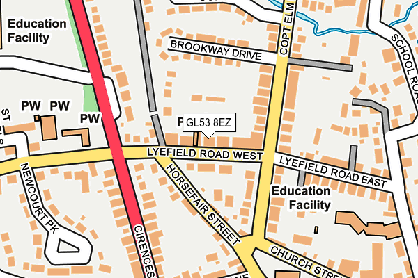 GL53 8EZ map - OS OpenMap – Local (Ordnance Survey)