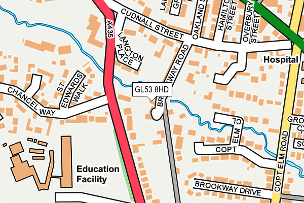 GL53 8HD map - OS OpenMap – Local (Ordnance Survey)