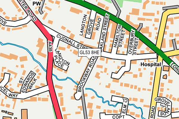 GL53 8HE map - OS OpenMap – Local (Ordnance Survey)