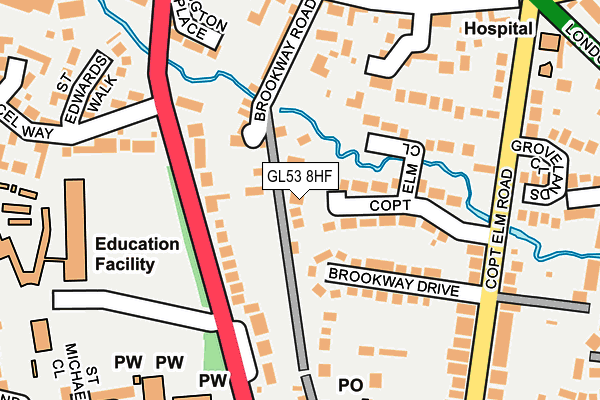 GL53 8HF map - OS OpenMap – Local (Ordnance Survey)