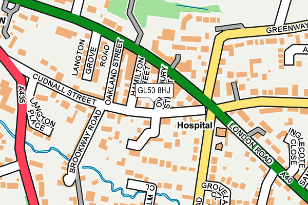 GL53 8HJ map - OS OpenMap – Local (Ordnance Survey)
