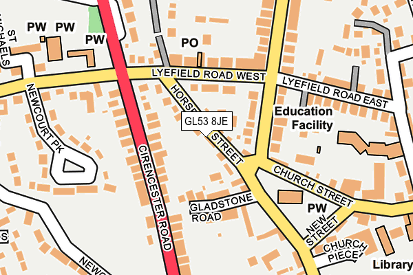 GL53 8JE map - OS OpenMap – Local (Ordnance Survey)