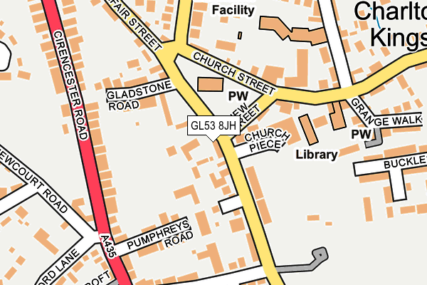 GL53 8JH map - OS OpenMap – Local (Ordnance Survey)