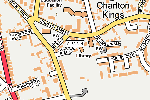 GL53 8JN map - OS OpenMap – Local (Ordnance Survey)