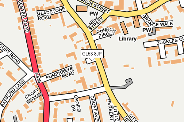 GL53 8JP map - OS OpenMap – Local (Ordnance Survey)